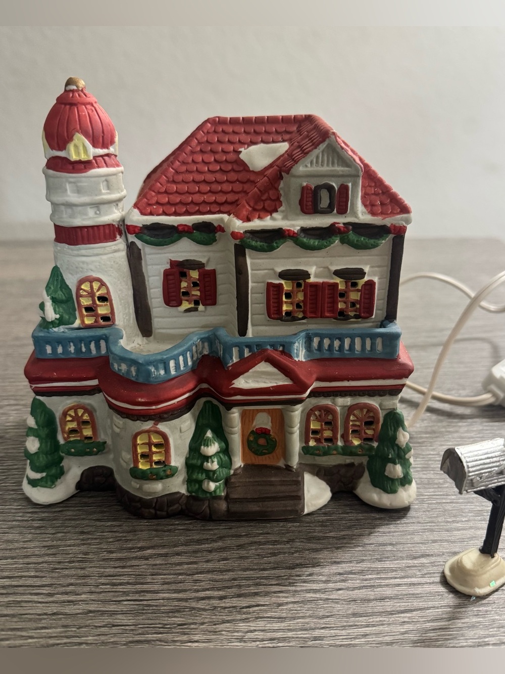 Vintage 90s Family Dollar Christmas Village Porcelain Lighted House